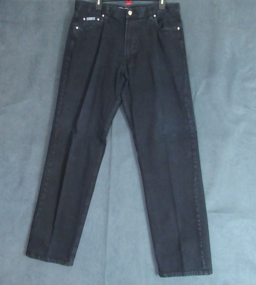 Vintage Boss Hugo Boss Jeans Mens Size 38x34 Blue Alabama Straight Hip Hop 90s